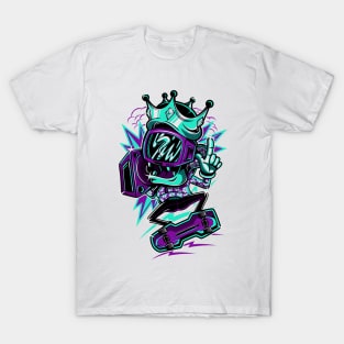 King TV Skater Purple Blue T-Shirt